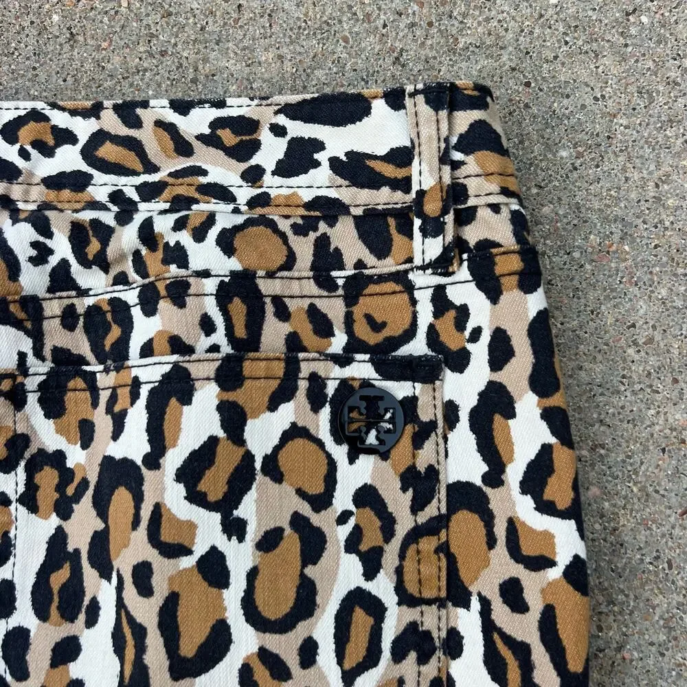 Tory Burch Leopard Cheetah Animal Print Low Rise Super Skinny Jeans Size 30